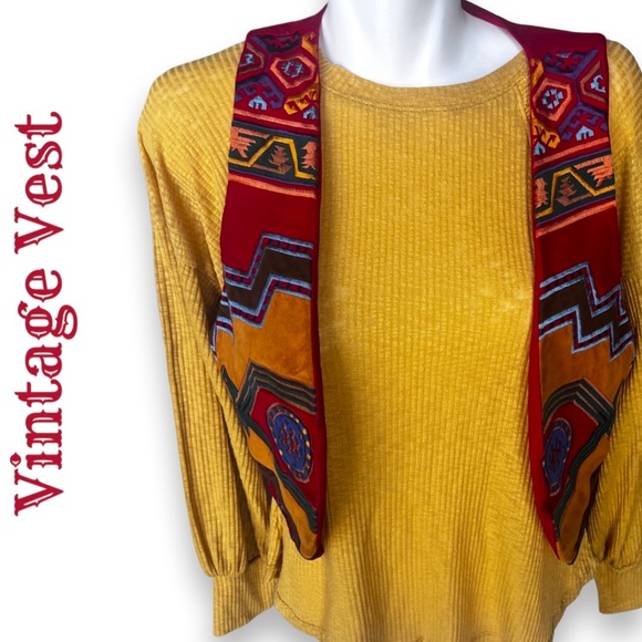 Hairston Roberson Ropa Southwest Vest. Vintage Boho - Picture 7 of 16